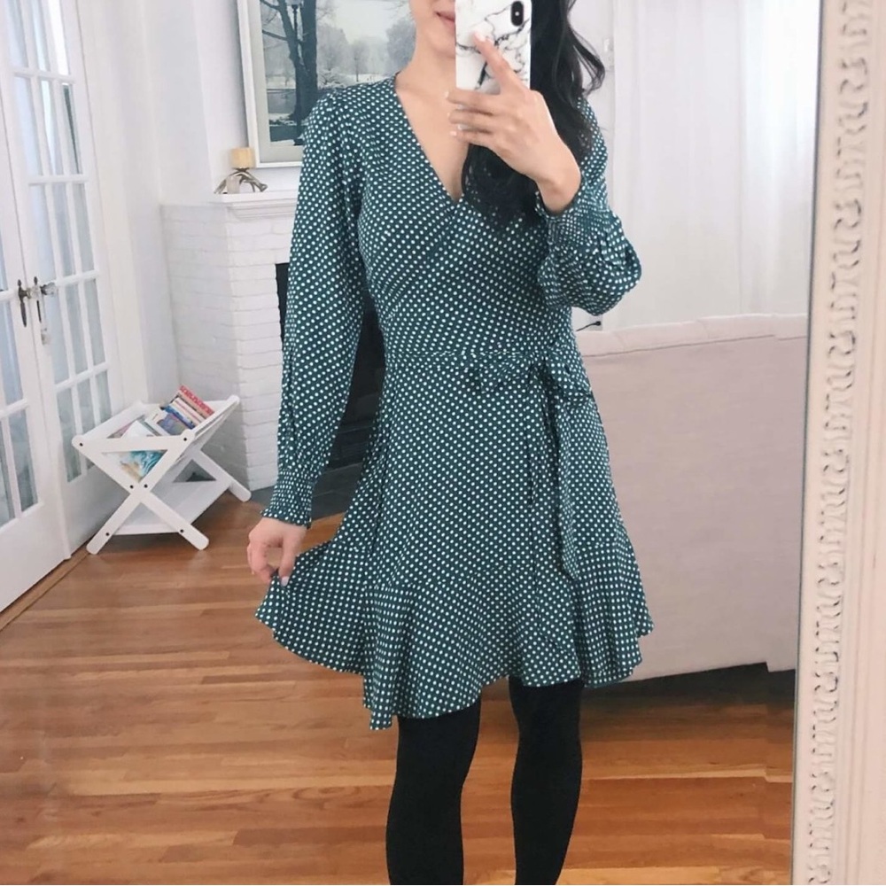 Loft Dotted Wrap Dress - image 1